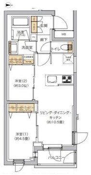 リビオメゾン湯島 404 間取り図