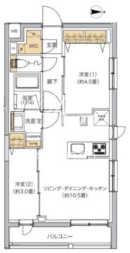 リビオメゾン湯島 404 間取り図
