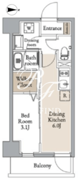 グランカーサ住吉2 303 間取り図