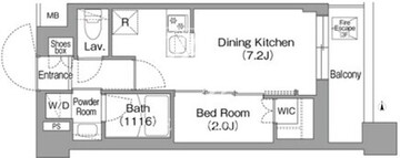 コンフォリア・リヴ大崎 206 間取り図