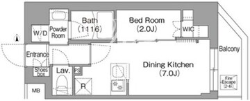 コンフォリア・リヴ大崎 207 間取り図