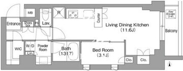 コンフォリア・リヴ大崎 501 間取り図