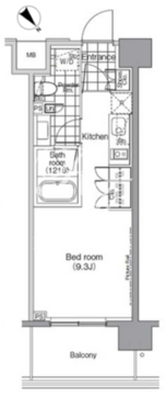 パークハビオ赤坂 404 間取り図