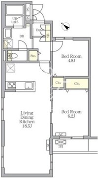 メゾンカルム中落合ノース 206 間取り図