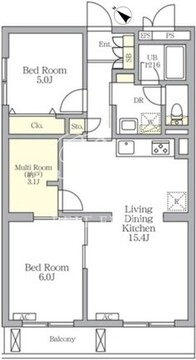 メゾンカルム中落合サウス 306 間取り図