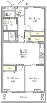 メゾンカルム中落合サウス 102 間取り図