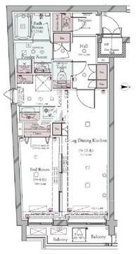 コンシェリア目黒本町 THE RESIDENCE 301 間取り図