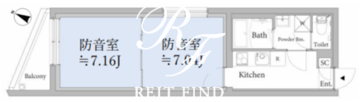 アスティーレスタジオ王子 402 間取り図