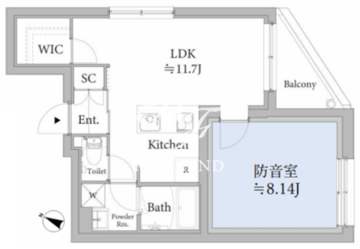 アスティーレスタジオ王子 203 間取り図