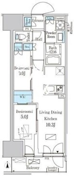 パークアクシス品川天王洲アイル 212 間取り図