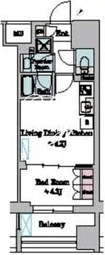 ブリリアイスト墨田曳舟 1202 間取り図