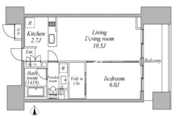 レジディア芝浦KAIGAN 805 間取り図