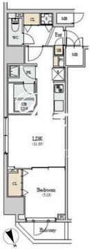 ロイジェント新橋 203 間取り図
