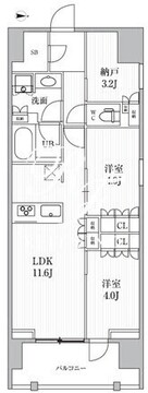 シーズンフラッツ押上フィオーレ 402 間取り図