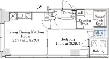 プラティーヌ新宿新都心 1305 間取り図