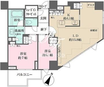 プラウド恵比寿南 1304 間取り図