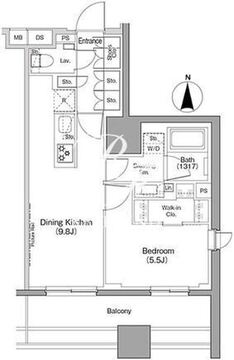 ザ・パークハビオ木場 808 間取り図