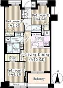 ザ・パークハウス山吹神楽坂 507 間取り図
