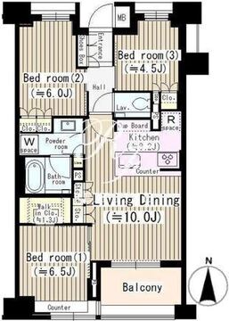 ザ・パークハウス山吹神楽坂 507 間取り図