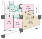 ザ・パークハウス西新宿タワー60 2201 間取り図