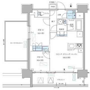 パークアクシス西大島コンフォートスクエア 1301 間取り図