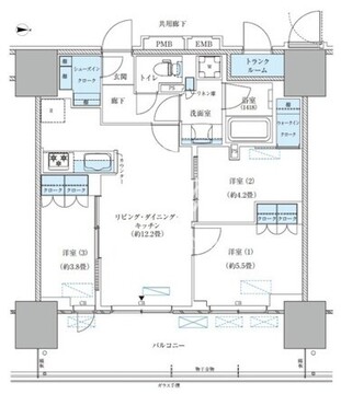 パークアクシス西大島コンフォートスクエア 1409 間取り図