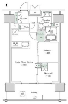 ブルックサイドレジデンス木場 1222 間取り図