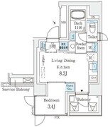コスモグラシア大塚 1301 間取り図