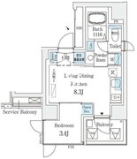 コスモグラシア大塚 1201 間取り図