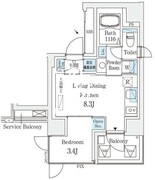 コスモグラシア大塚 1001 間取り図