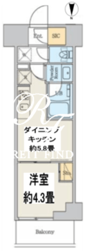クレストコート本所吾妻橋ノース 708 間取り図