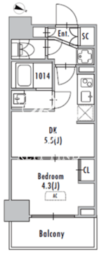 グランパセオ東十条 401 間取り図