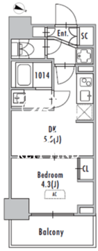 グランパセオ東十条 801 間取り図