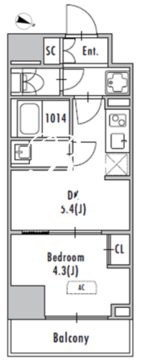 グランパセオ東十条 802 間取り図