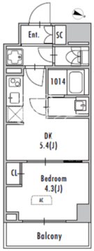 グランパセオ東十条 203 間取り図