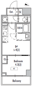 グランパセオ東十条 1002 間取り図