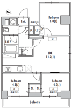 グランパセオ東十条 904 間取り図