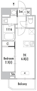 グランパセオ蒲田3 602 間取り図