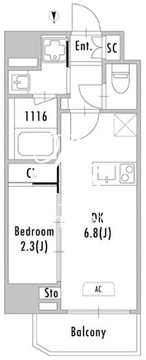 グランパセオ蒲田3 402 間取り図
