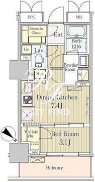 パークアクシス御茶ノ水 307 間取り図