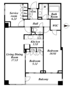 コスモリード南麻布 302 間取り図
