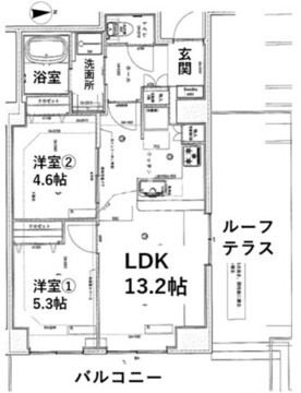 シティコート目黒 2-1104 間取り図
