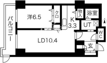 シティコート目黒 2-801 間取り図