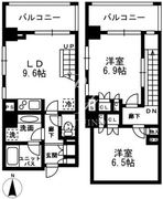 レジディア中落合 C501 間取り図