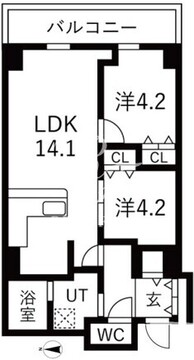 シティコート目黒 4-1210 間取り図