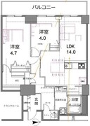 シティコート目黒 4-807 間取り図