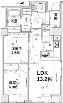 シティコート目黒 4-718 間取り図