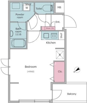 レジディア世田谷若林 301 間取り図