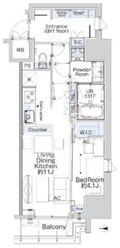 ベルファース蒲田ウエスト 206 間取り図