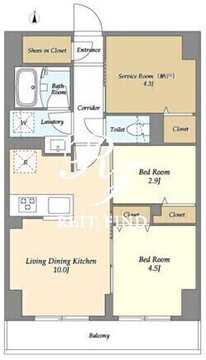 ドゥーエ尾久 802 間取り図